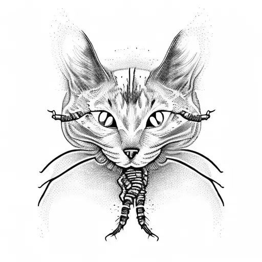 Syringes Needles Scorpion A Black And White Cat Death