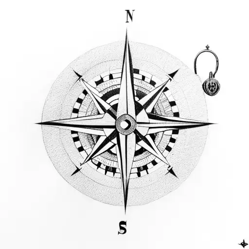 Compass With Lock In The Middle