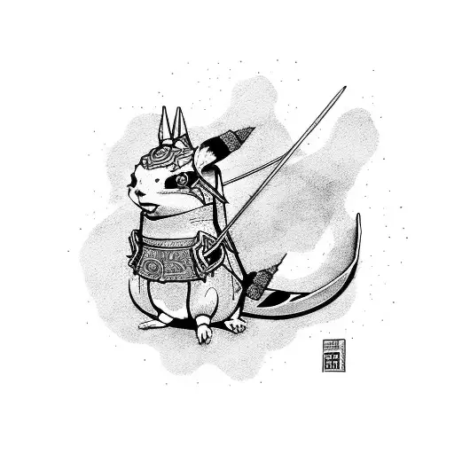 Pika Chi Con Armadura Samurai