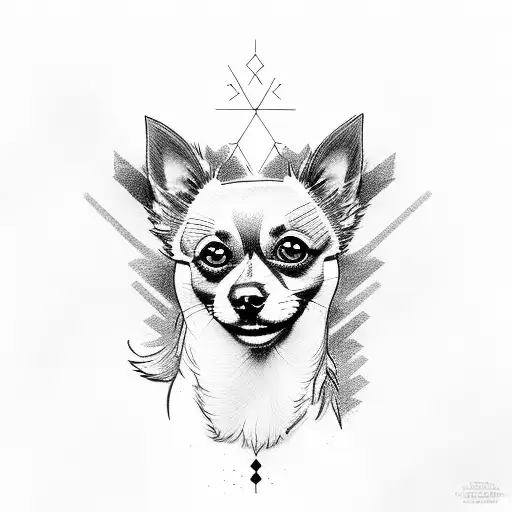 Black Chihuahua Terrier With A Mini Australian Shepherd Intertwined With The Letters N & S