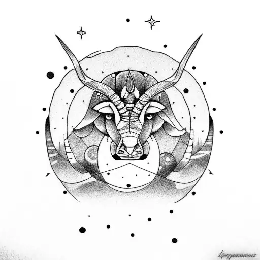 Moon With Taurus Constellation