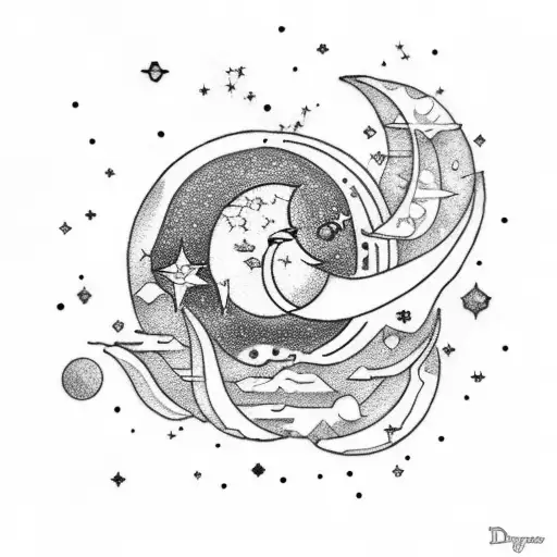 Crescent Moon In Taurus Constellation