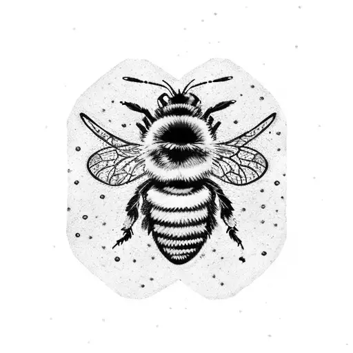 A Bumble Bee Flying Towards Van Gogh's Starry Night With Chains Forming A Border