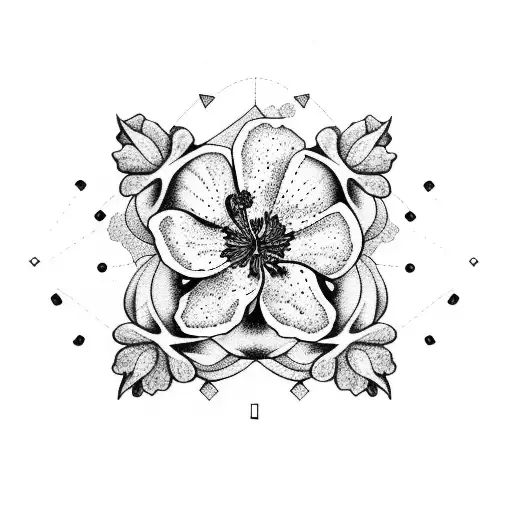 An Aquarius Constellation Made Of Coffee Beans And Hibiscus Flowers