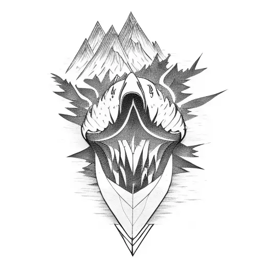 Eagle Mountains River Rushing Lightning Woman