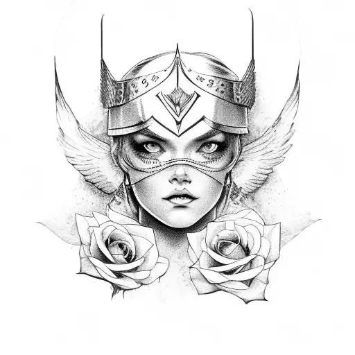 Valkyrie With Roses