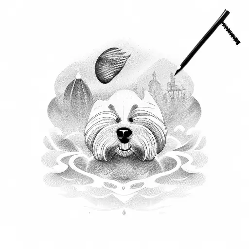 Dog Tail Only In Silhouette