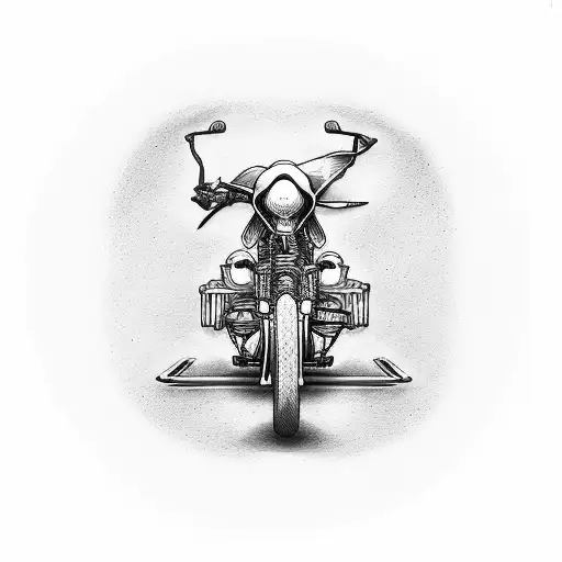 Reaper Riding A Chopper