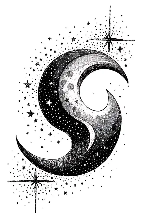 Moon And Stars Forming