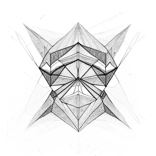 A Geometric Representation Of A Mountain Range Merging With Engineering Blueprints