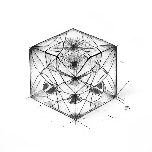 Rubic Cube Inside Broken Glass