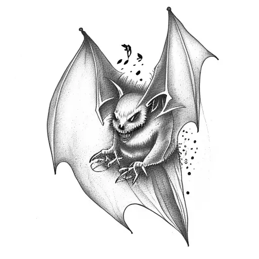 A Music Sheet Transforming Into A Vampire Bat