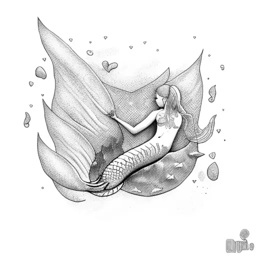 Mermaid Catching Heart Man Lying On A Bed