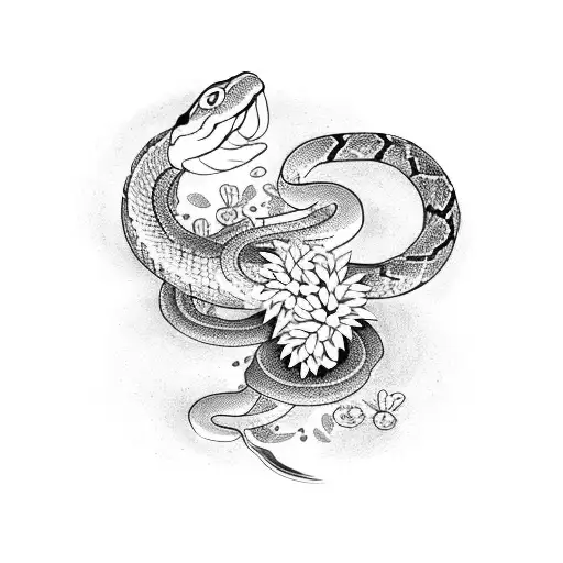 Snake With Flowers