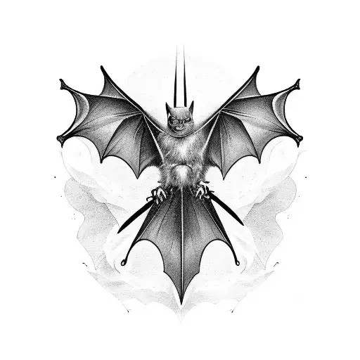 Bat Face And Wings