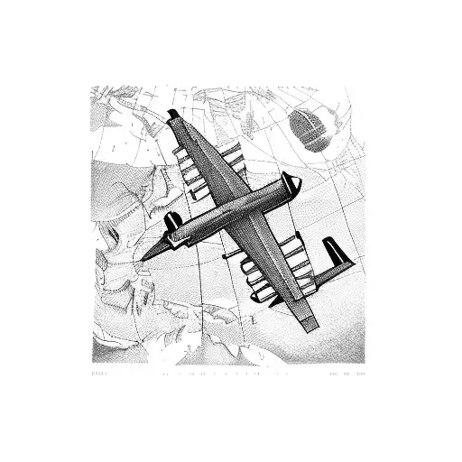 An Airplane Travelling Over The Map From Puerto Rico To Spain