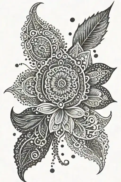 Henna Strokes And Dots