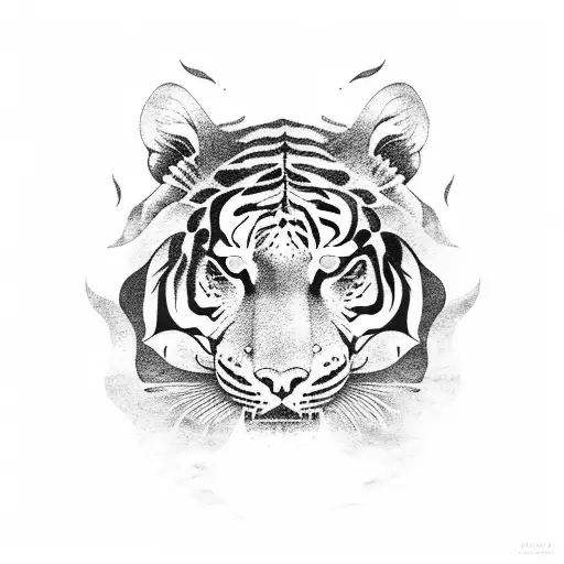 Lunar Tiger With Lotus