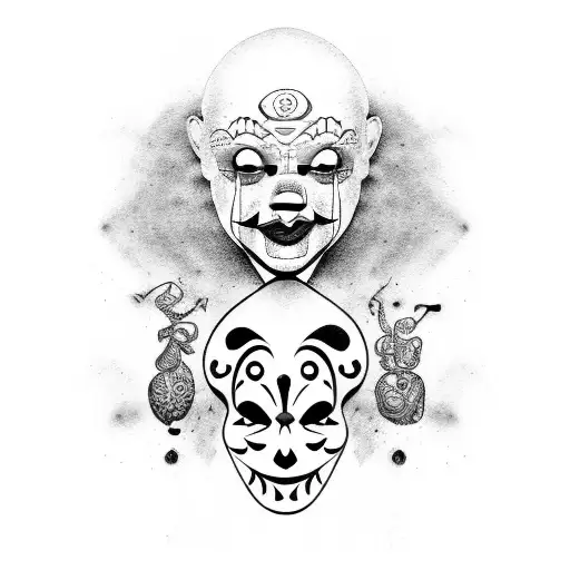 Clown Face Mexican Graffiti Art