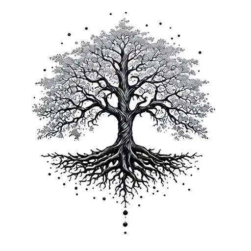 Tree Of Life With Roots Full Sleeve