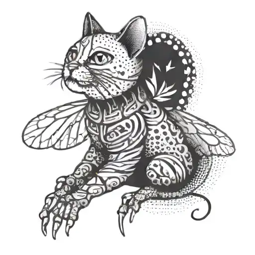 Kawai Cat And Cicada