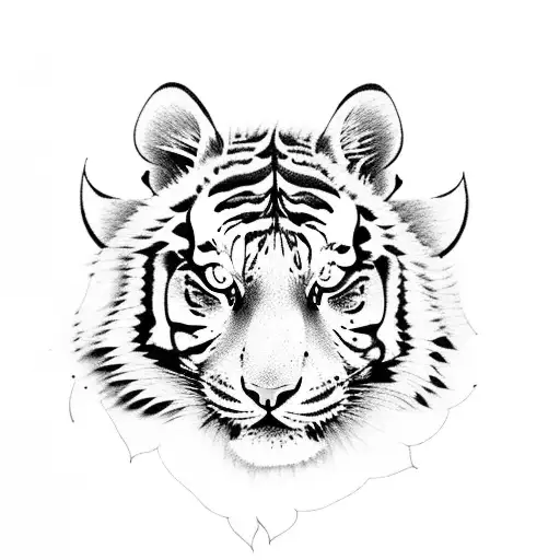 Tiger Cub With Flower