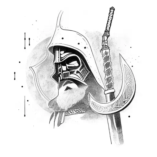 A Viking Warrior Wielding A Lightsaber In A Cosmic Battle