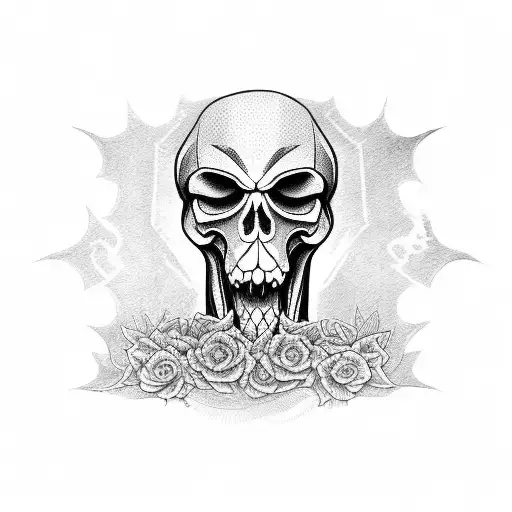 Reaper Standing By A Grave