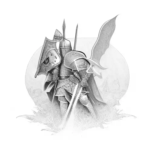 Knight With Two Kids Represented