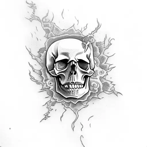 Skull And Ghost Flames