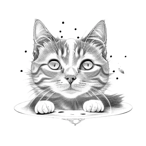 White And Grey Cat Curled Up With Belly Showing