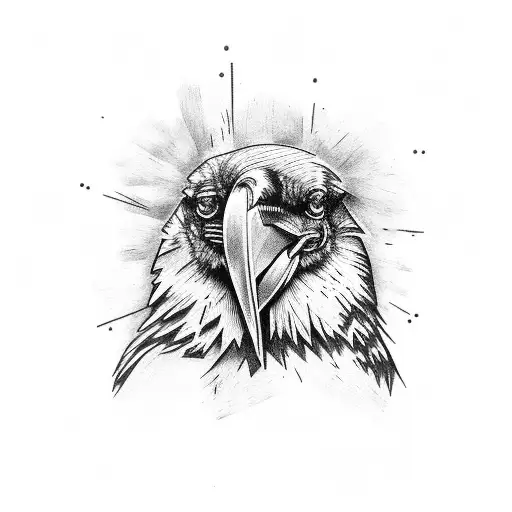 Raven Made From Tree Branches