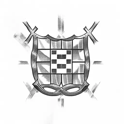 Croatia Flag And Christian Cross