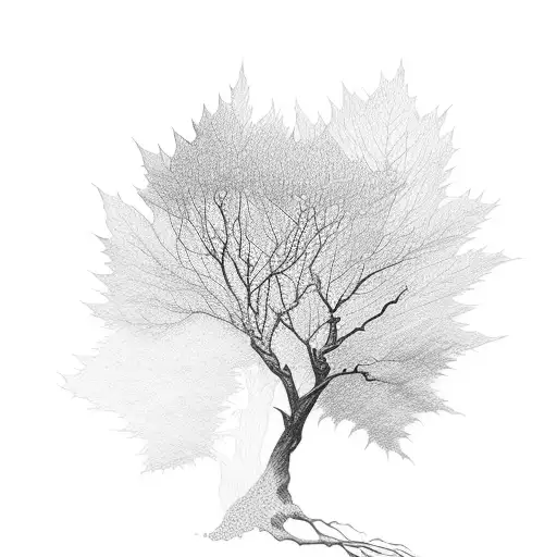 A Crimson Maple Tree Branch