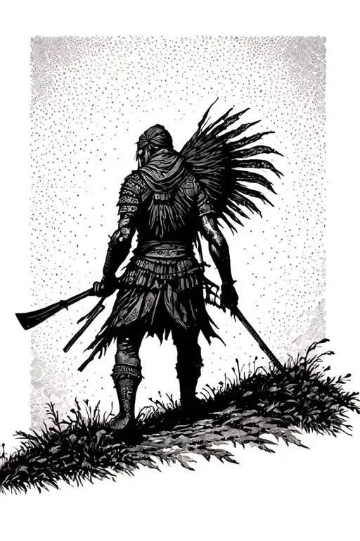 Warrior Silhouette Hiking