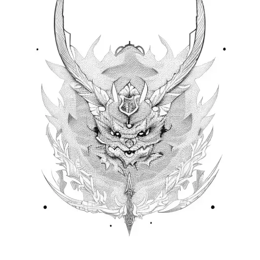 A Collection Of Weapons From Different Anime Series Arranged In A Floral Pattern