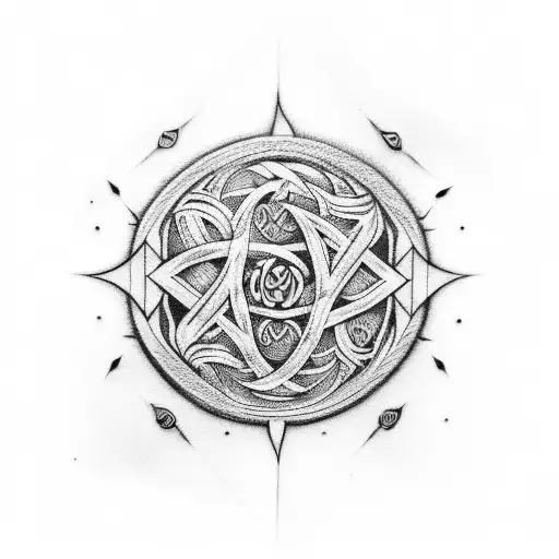 Spine Tattoo In Norse Mythology Style