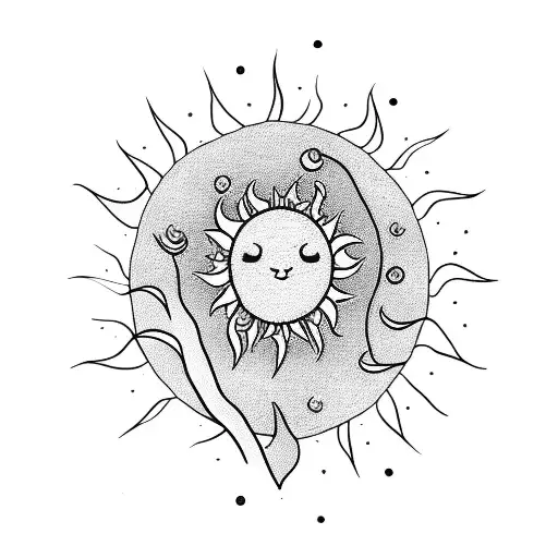 A Cattail Plant With A Sun