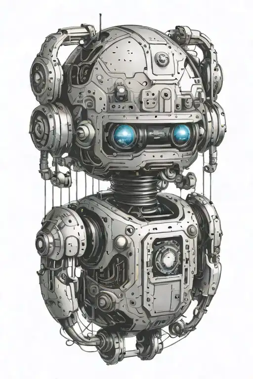 A Globe-trotting Robot Exploring Different Countries With Circuitry Details On Its Body