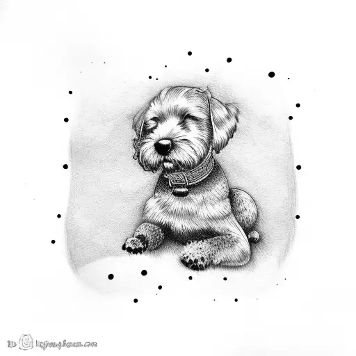 Dog Asleep Above A Tree