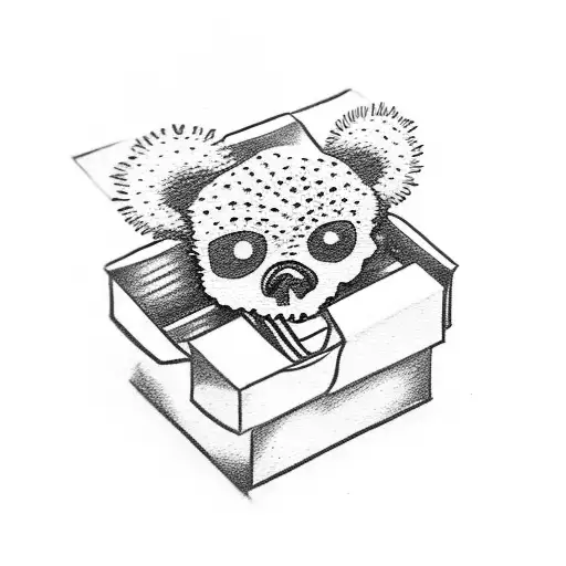 Tiny Skeleton Of A Bear Inside A Box