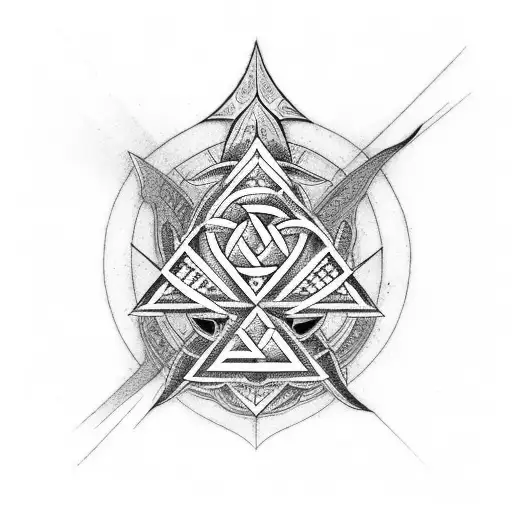 Valknut With Raven