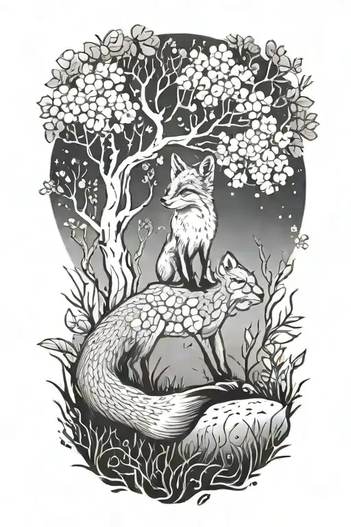 Fox Under A Tree