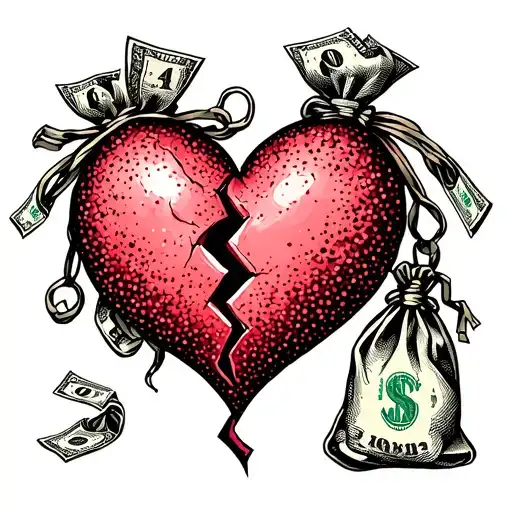Broken Heart And Money Bag