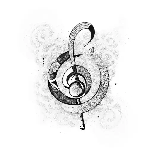 A Japon-inspired Floral Design With A Music Note Hidden Within