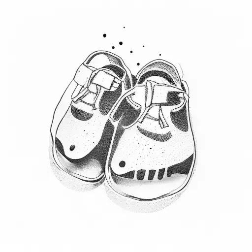 Cross And Baby Footprint