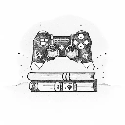 A Stack Of Books With Gaming Controllers As Bookmarks