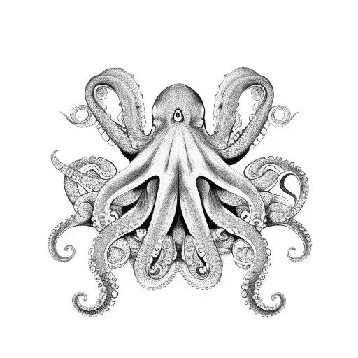 Octopus Made Out Of Blue Porcelain