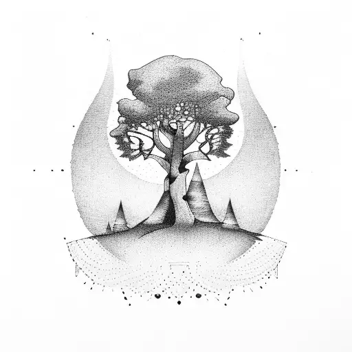 Tent With A Tree On The Left