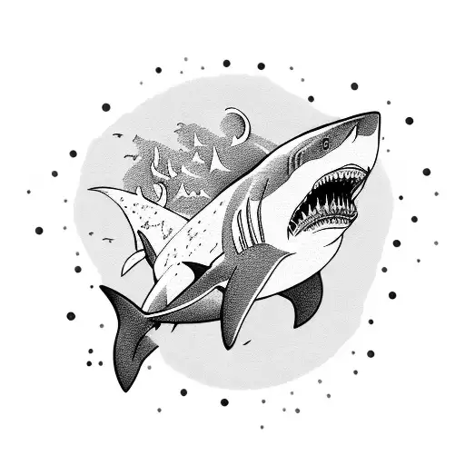 Shark Wave Sea Island Life